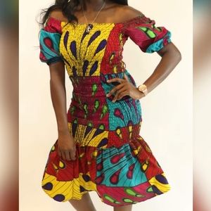 Elastic Ankara Dress